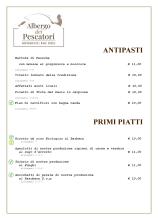 Albergo dei Pescatori Menù alla carta