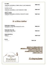 Albergo dei Pescatori Menù alla carta